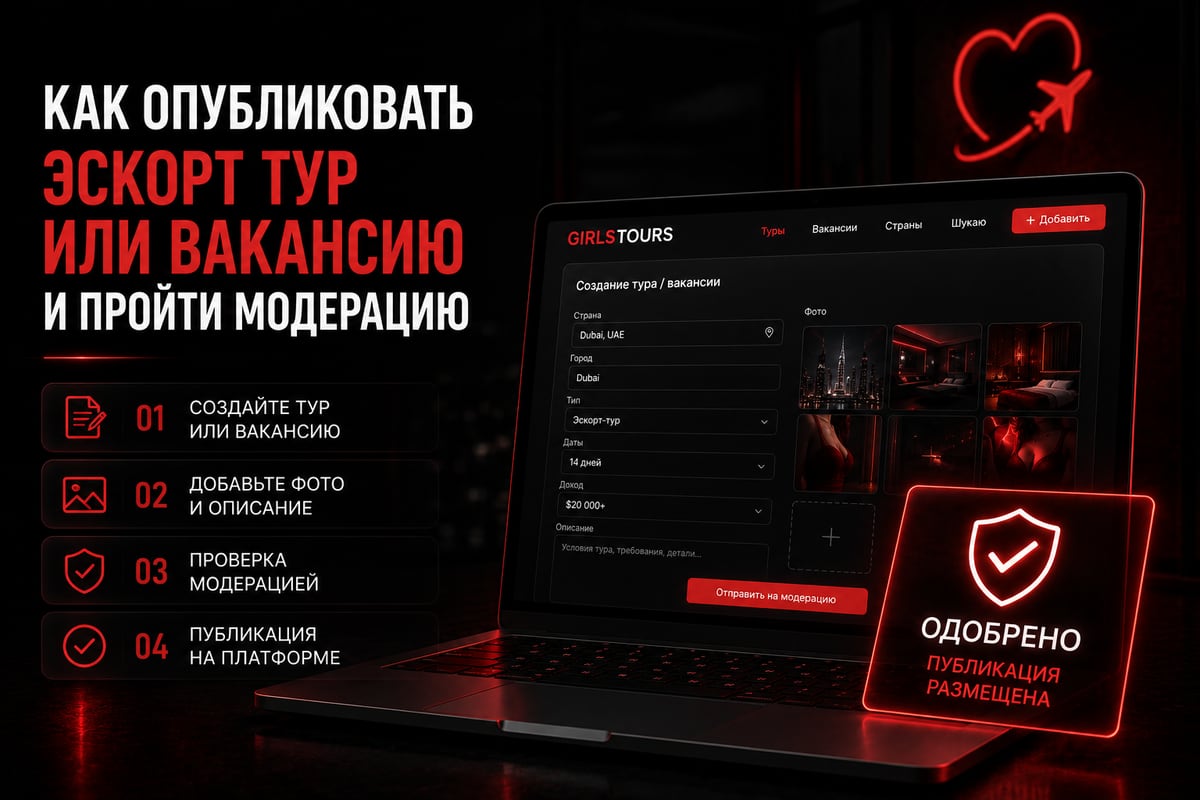 Как опубликовать эскорт-тур или вакансию и пройти модерацию — GirlsTours